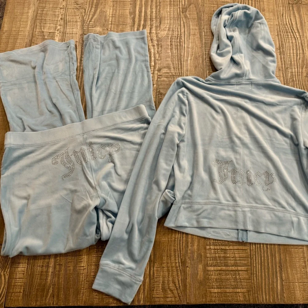 Juicy Couture Velour Tracksuit in Frosted Blue. - Picture 5 of 10